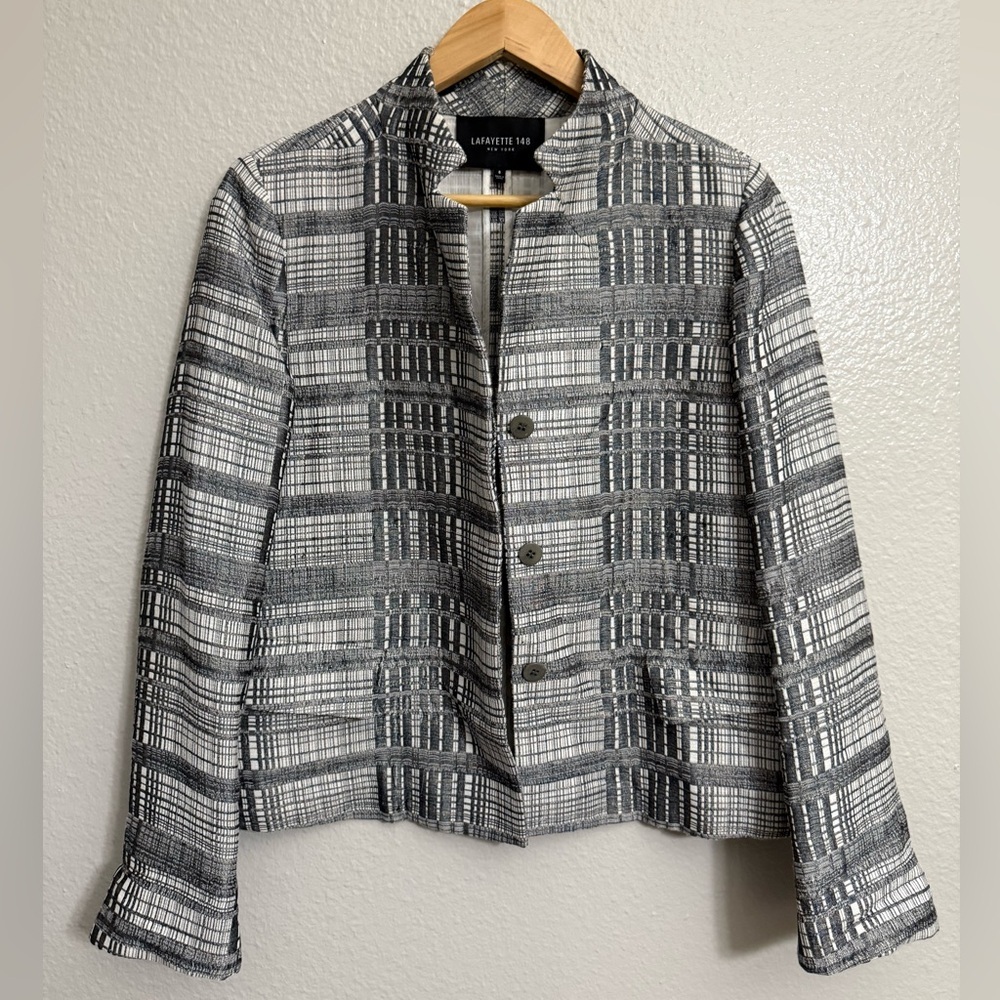 Lafayette 148 New York Metallic Padded Blazer